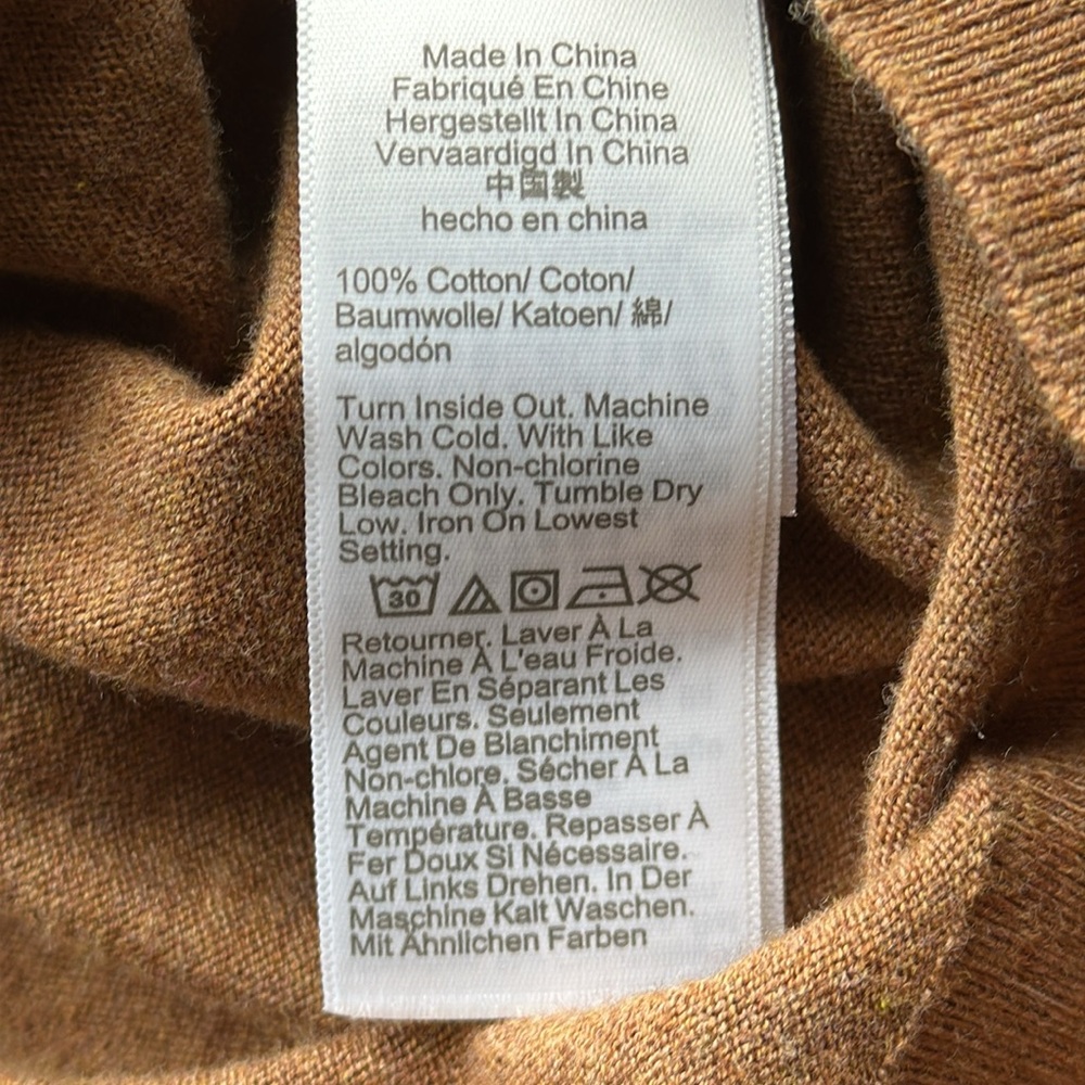 Fancy jeweled button, caramel colored cardigan. - Picture 7 of 9
